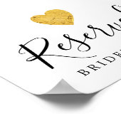 DIYゴールドフォイルハート結婚の予約サイン ポスター (角)