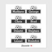 DIYサッカー党の優秀男子の名前 シール (シート)