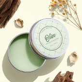 DIYサークルコスメティックJARラベル(レトロ緑) ラウンドシール