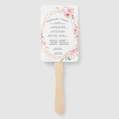 DIYシックピンクさくらんぼブロッサム結婚式 プログラム ハンドファン (裏面)