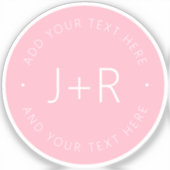 DIYスタイリッシュカップルモノグラム&編集可能 シール (正面)