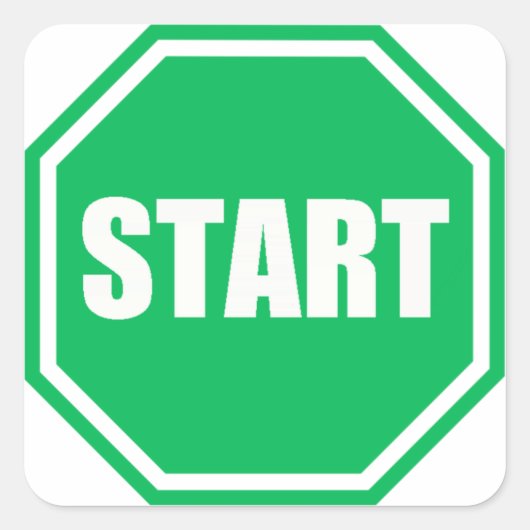 DIYセントパトリックの日グリーンパーティー開始サイン スクエアシール (正面)