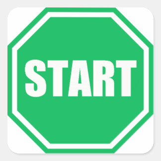 DIYセントパトリックの日グリーンパーティー開始サイン スクエアシール