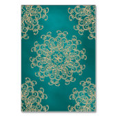 DIYティール(緑がかった色)及び金ゴールドインディアンテントスタイルシーティングプレイス テーブルナンバー (裏面)