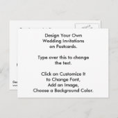 DIYデザインはがきに自分の結婚式の招待 インビテーションポストカード (正面/裏面)