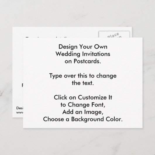 DIYデザインはがきに自分の結婚式の招待 インビテーションポストカード