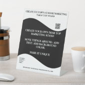 DIYデスクトップマーケティングスタンド8x10白黒 台座サイン (インサイチュ)