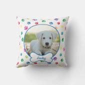 DIYドッグフォトサークル名ボーンポーカラフルトプリント クッション (裏面)