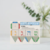 DIYドレディルハッピーハヌッカグリーティングカード シーズンポストカード (スタンド正面)