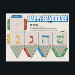 DIYドレディルハッピーハヌッカグリーティングカード シーズンポストカード<br><div class="desc">DIY Dreidel Happy Hanukkah Greeting Card – この素晴らしいHappy Hanukkahカードを提示し、Dreidelゲームに変伝統的化する。ハヌカーの精神で設計された、必要なのはハサミと接着剤のペアであり、あなたが行く準備ができている。この狡猾なカードは子供たちにたくさんおもしろいを提供する事に間違いない。メッセージの中にカスタマイズは、好きなものがある。ハッピーハヌカー！</div>