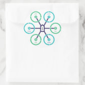 DIYドローンHexaXステッカー ラウンドシール (バッグ)