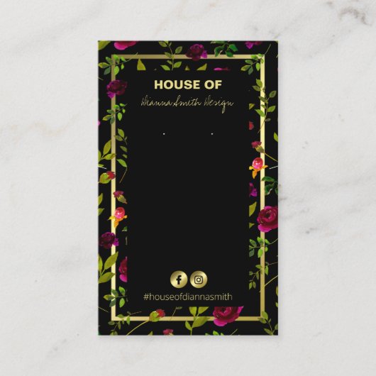 DIYネックレス及びイヤリングカードホルダー 名刺 (正面)