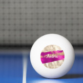 DIYネームブラシ文字明るい赤紫色プラチナフェイクメタリック 卓球ボール (ネット)