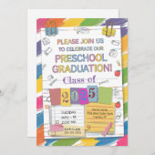 DIYノートPAPERCLIPプリスクール卒業クレヨン 招待状 (正面/裏面)