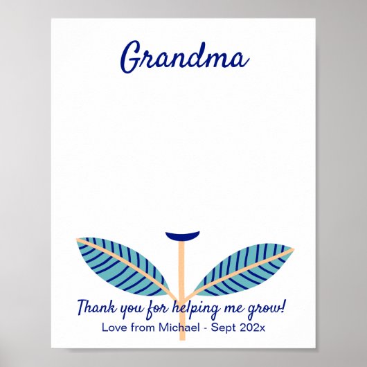 DIYハンドプリントサンキューテンプレート ポスター (正面)