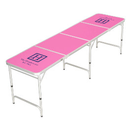 DIYバックグランドフレーム名モノグラムSVネイビーホットピンク ビアポンテーブル