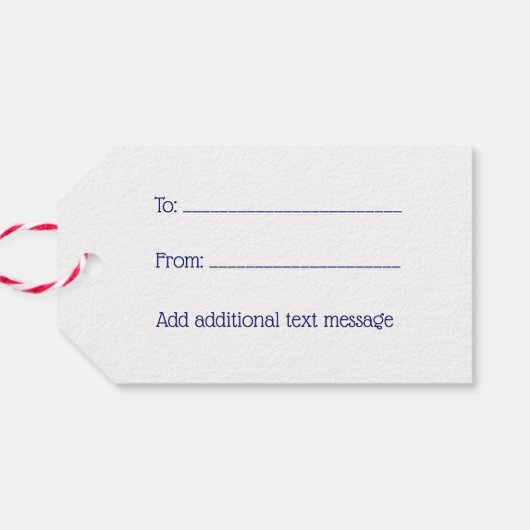 DIYパイナップル紋章の紋章SVブルー ギフトタグ (裏面横)