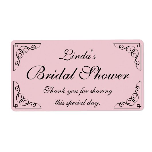 DIYパーソナライズされたブライダルシャワーボトルのラベル ラベル (正面)