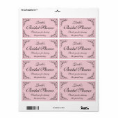 DIYパーソナライズされたブライダルシャワーボトルのラベル ラベル (フルシート)