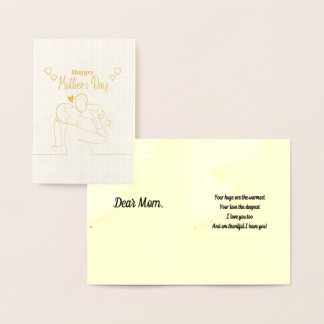 DIYパーソナライズされた母の日とオリジナル詩 箔カード