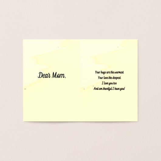 DIYパーソナライズされた母の日とオリジナル詩 箔カード (内部)