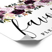 DIYパープル手頃ピンクフローラ結婚式の引き出物 ポスター (角)