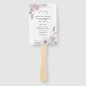 DIYパープル素朴フローラ結婚式 プログラム ハンドファン (正面)