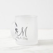 DIYパームツリーの宛先ロゴ フロストグラスマグカップ (正面左)