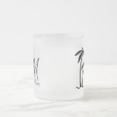 DIYパームツリーの宛先ロゴ フロストグラスマグカップ (中央)