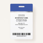 DIYビジネスフォト名ロゴ情報、シルバーブルーBlk バッジ (裏面)