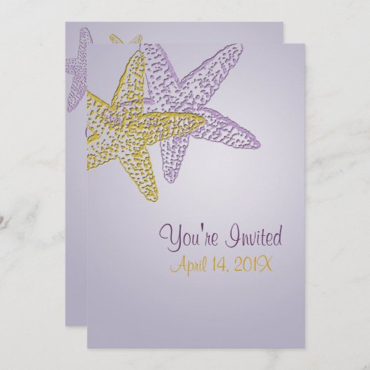 DIYビーチ招待状/任意の大事な行事 招待状 (正面/裏面)