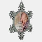 DIYピュータークリスマス装飾 – 写真と文字を追加! スノーフレークピューターオーナメント (左)