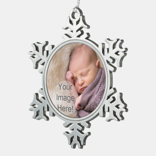 DIYピュータークリスマス装飾 – 写真と文字を追加! スノーフレークピューターオーナメント (右)