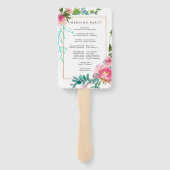 DIYピンク牡丹フローラ結婚式 プログラム ハンドファン (裏面)