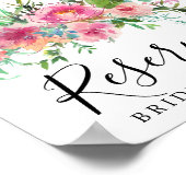 DIYピ素朴ンクフローラの結婚予約サイン ポスター (角)