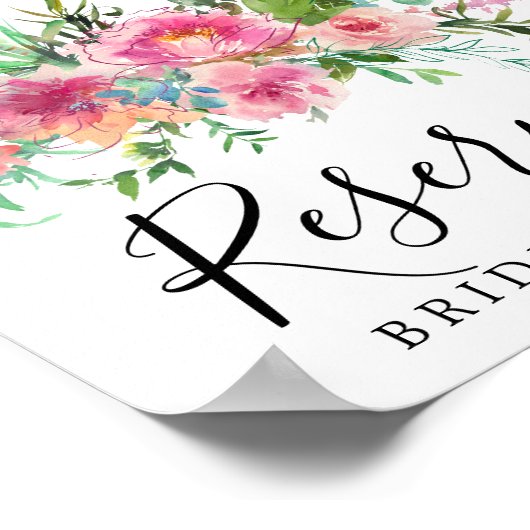 DIYピ素朴ンクフローラの結婚予約サイン ポスター (角)