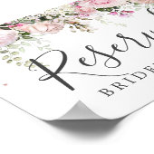 DIYピ素朴ンク白フローラの結婚予約サイン ポスター (角)
