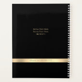 DIYファンシー金ゴールドモノグラム&名前，タイトル，ブラック プランナー手帳 (裏面)