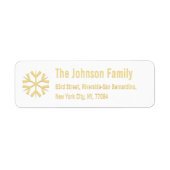 DIYフェイク金ゴールドスノーフレーククリスマスホリデーアドレス ラベル (正面)