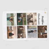 DIYフォトコラージュと名前モダントレンディーパパ ゴルフタオル (横)