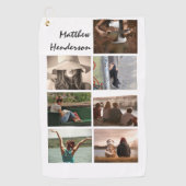 DIYフォトコラージュと名前モダントレンディーパパ ゴルフタオル (正面)