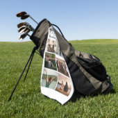 DIYフォトコラージュと名前モダントレンディーパパ ゴルフタオル (グリーン)