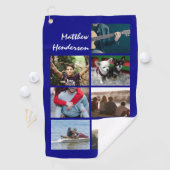 DIYフォトコラージュ(名前はトレンディーブルー) ゴルフタオル (インサイチュ)