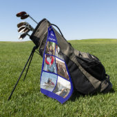 DIYフォトコラージュ(名前はトレンディーブルー) ゴルフタオル (グリーン)