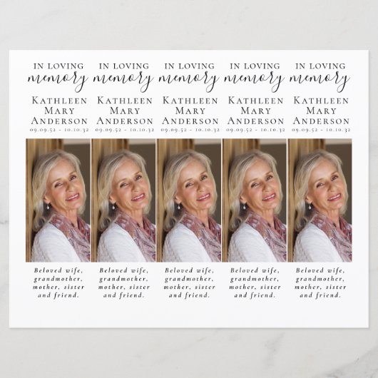 DIYフォト悔やみや弔慰葬儀祈りの言葉しおり (正面)