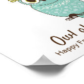 DIYフクロウ父の日ハンドプリントテンプレート ポスター (角)