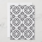 DIYブラックダマスクプラムハート披露宴 招待状 (裏面)