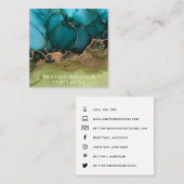 DIYブラック金ゴールドティール(緑がかった色)グリーン スクエア名刺 (正面/裏面)