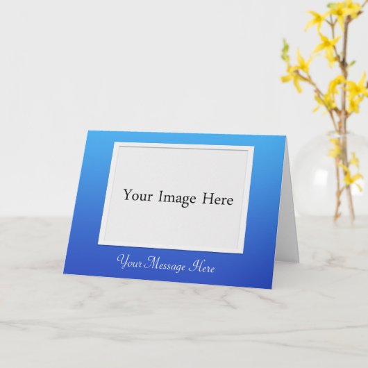 DIYブルーフォト写真フレームグリーティングカード カード (黄色い花)