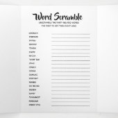 DIYベビーゲームビンゴ、スクランブル、タイムカプセル 三つ折り招待状 (内部中)